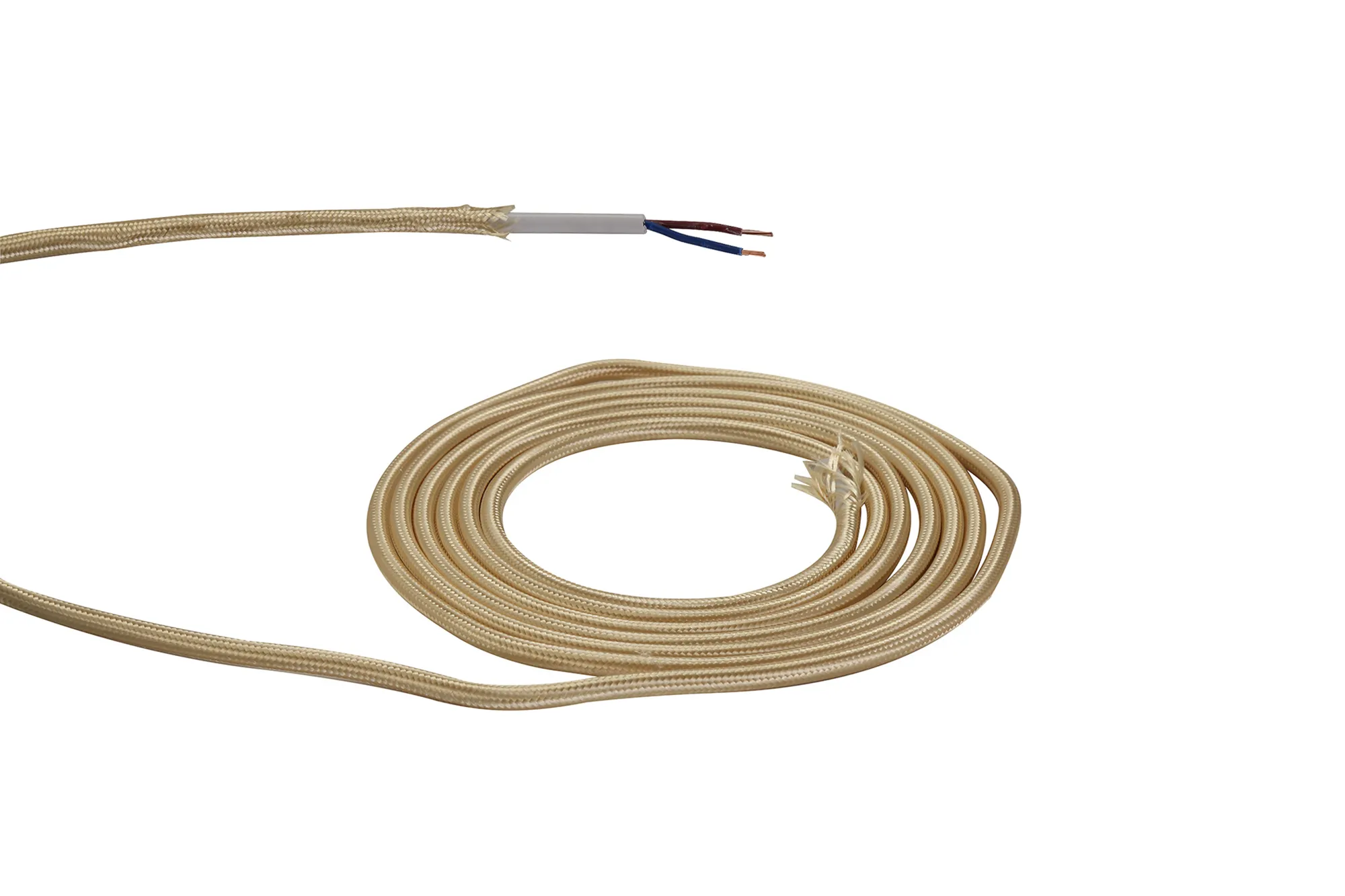 D0523  Cavo 1m Gold Braided 2 Core 0.75mm Cable